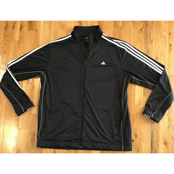 Black Adidas 3 stripe Track Suit Size 2XL Jacket and Pants - New Without Tags - Picture 7 of 10